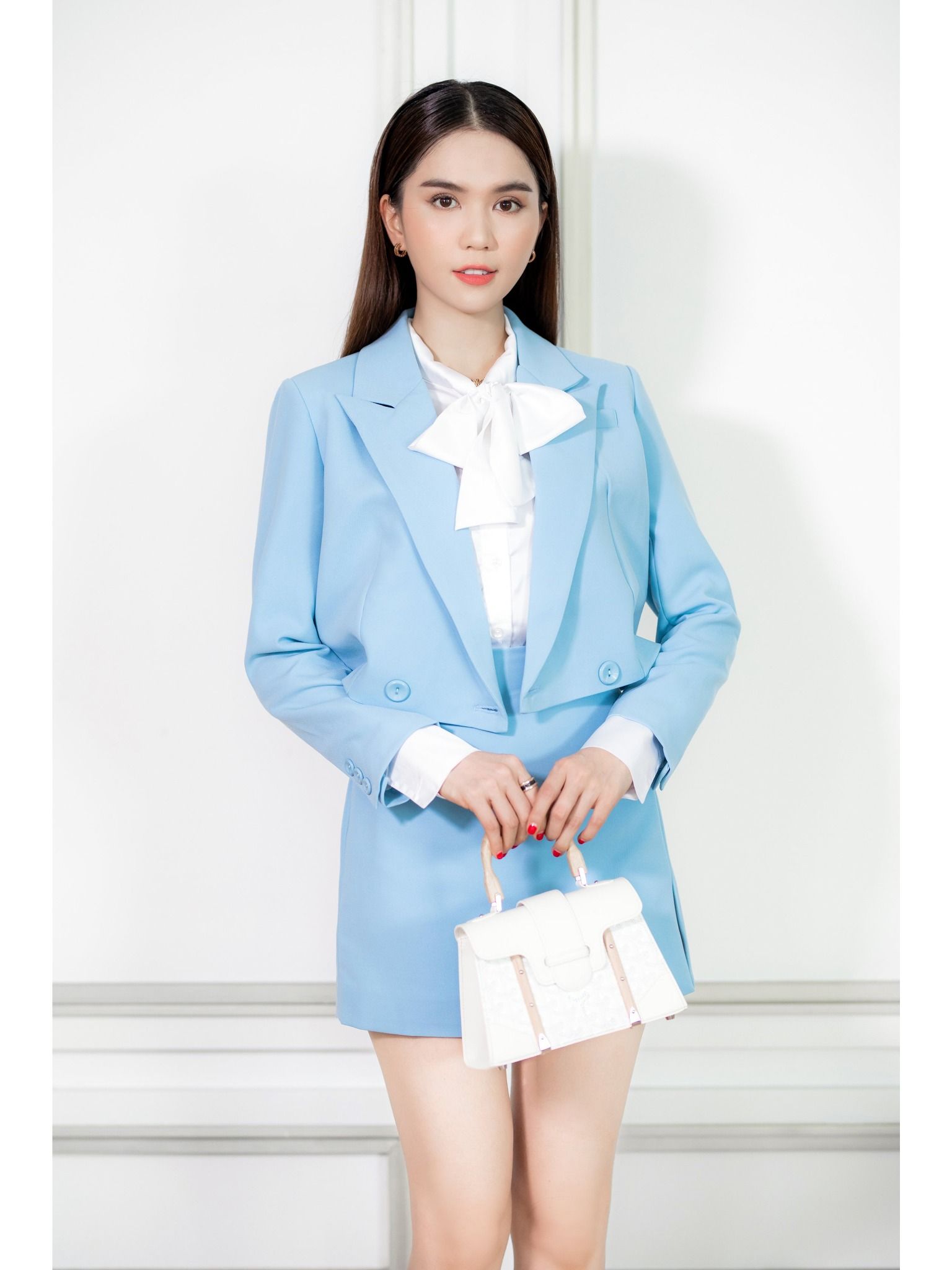 Bộ Vest Nữ Công Sở NK Fashion Áo Dài Tay Phối Chân Váy Dập Ly Chất