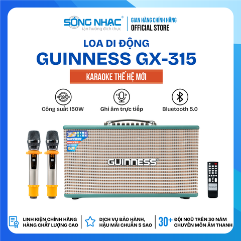 Loa xách tay GUINNESS GX - 315 KARAOKE THẾ HỆ MỚI