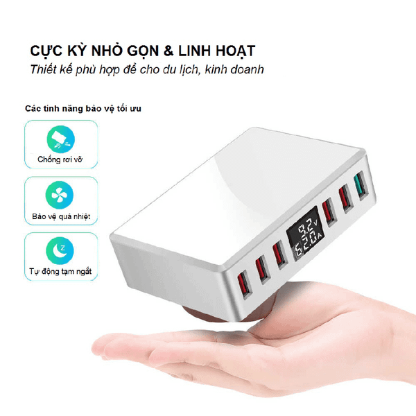 Bộ Sạc Đa Năng 6 Cổng USB WLX-T9+