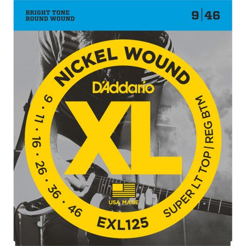 Dây Đàn Guitar Điện D'Addario EXL125 Nickel Wound, Super Light Top/ Regular Bottom 9-46