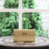  Kelly Wallet Ostrich Parchemin GHW 