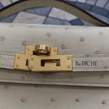  Kelly Pochette KP22 Ostrich Parchemin GHW 
