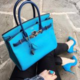  Birkin B30 Bicolor Blue Aztec + PHW 