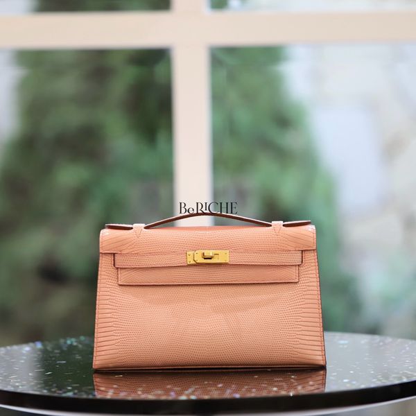  Kelly Pochette KP22 Lizard Pink GHW 