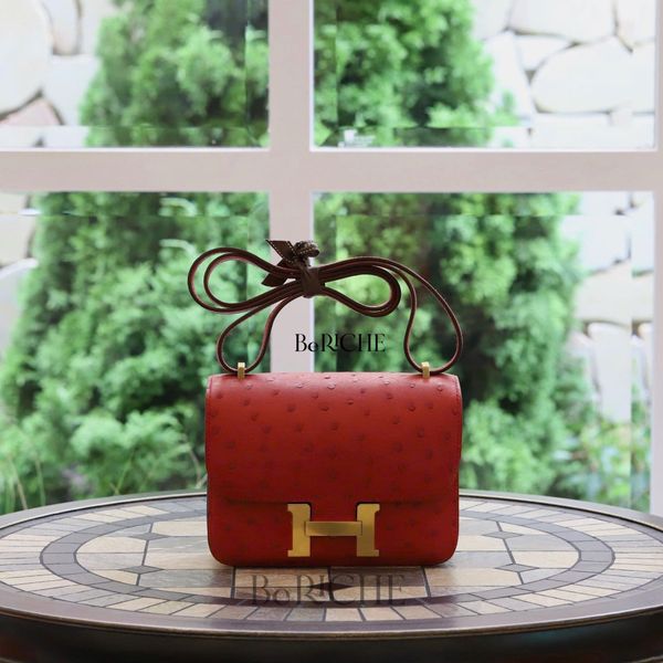  Constance 18 Ostrich Rouge Vif GHW 