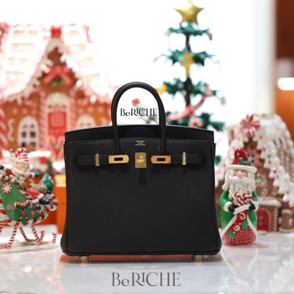  Birkin B25 Togo Noir Black GHW 