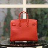  Birkin B25 Togo Rouge de coeur GHW 
