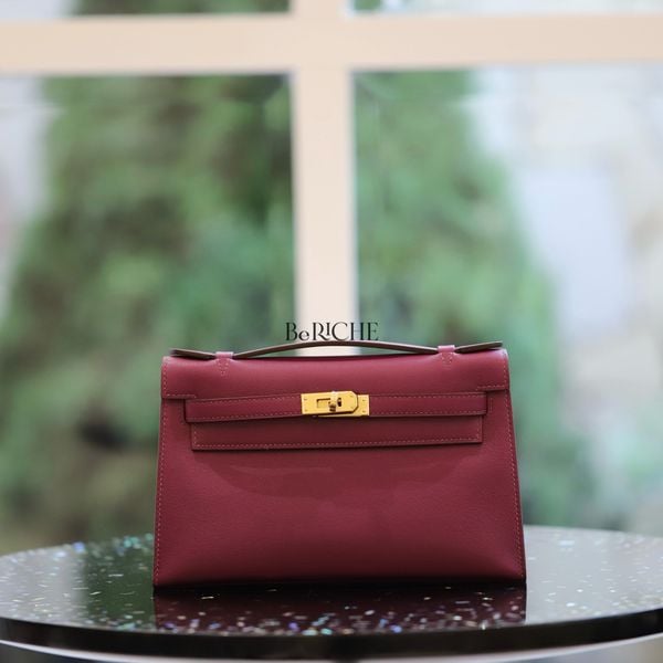  Kelly Pochette KP22 Swift Leather Anemone GHW 