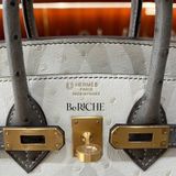  Birkin B25 Ostrich Beton + Gris Asphalts GHW 