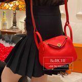  Mini Lindy 20 Clemence Leather Rouge De Coeur GHW 