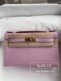  Kelly Pochette KP22 Swift Leather Mauve GHW 