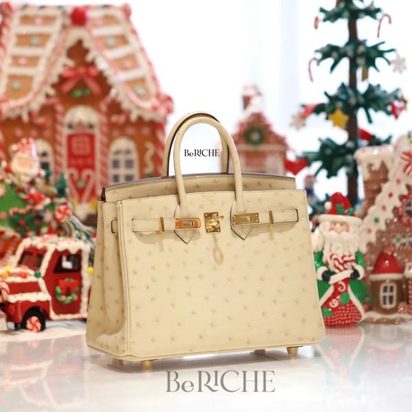  Birkin B25 Ostrich Parchemin GHW 