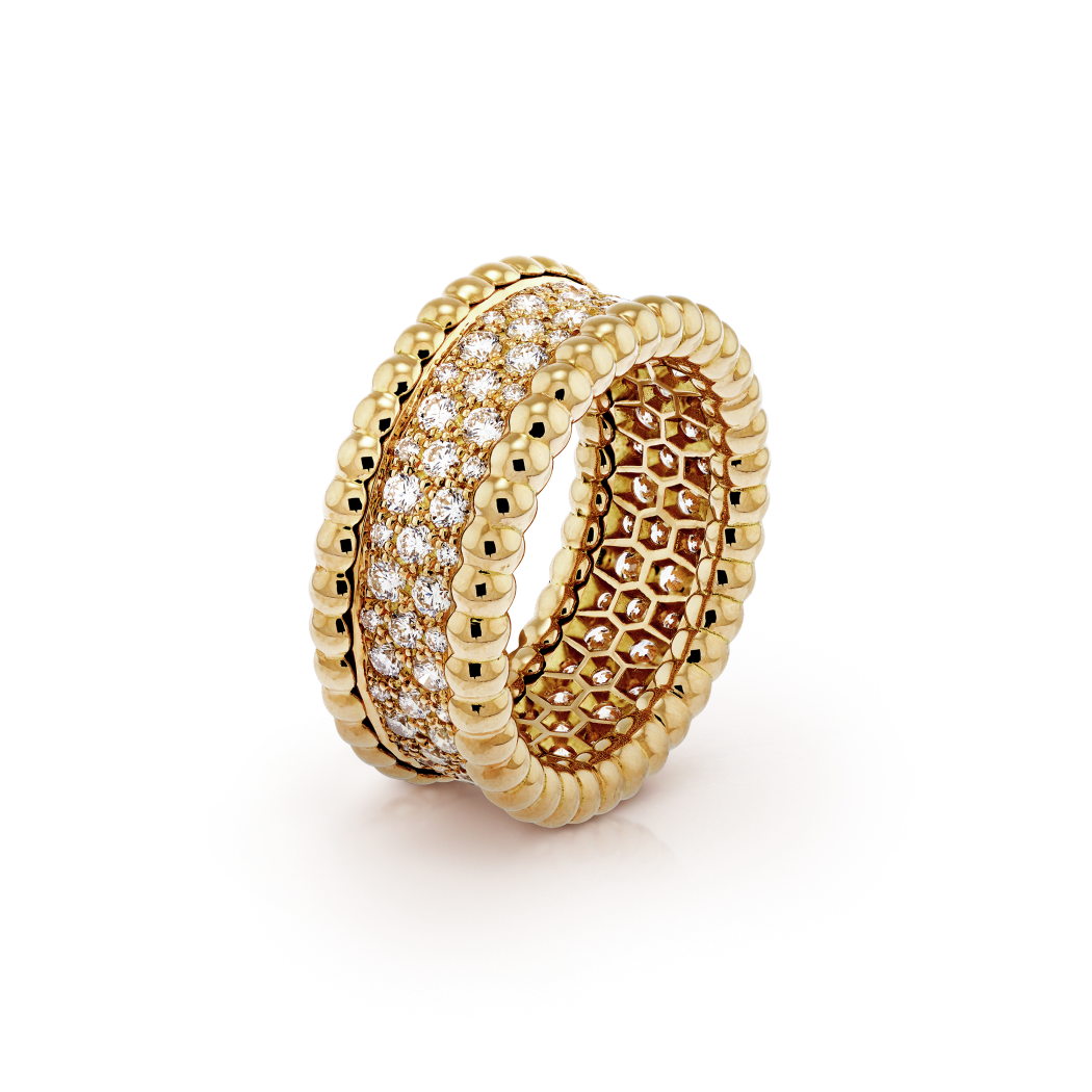 VCA Perlée diamonds ring, rows – BeRiche