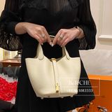  Picotin P18 Clemence Leather Nata GHW 