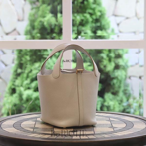  Picotin P18 Cleamance Leather Gris Perle GHW 