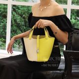  Picotin Hss P18  Clemence Leather Bicolor (Nata/Lime) 