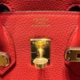  Birkin B25 Togo Rouge de coeur GHW 