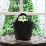  Picotin P18 Clemence Leather Black GHW 