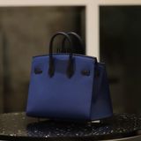  Hermes Night Sac Faubourg Birkin b20 Bleu Marine Matte Alligator PHW 