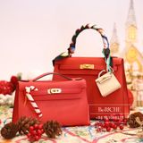  Kelly Pochette KP22 Epsom Leather Rouge Cassaque 