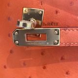  Kelly Pochette KP22 Ostrich Orange GHW 