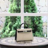  Kelly mini Hss K20 Chevre Blanc/ Black PHW 