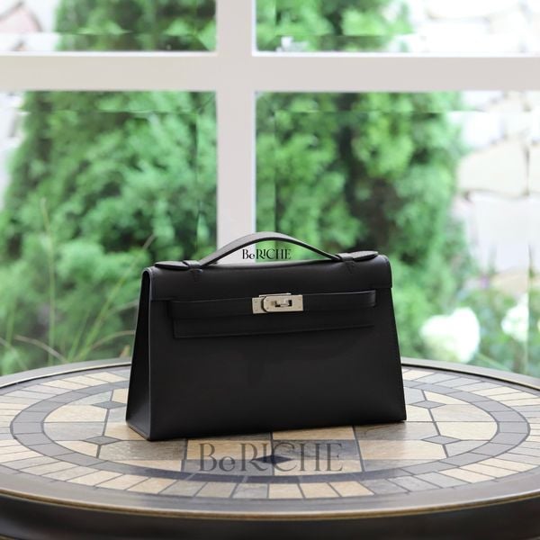  Kelly Pochette KP22 Swift Leather Black PHW 
