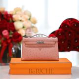  Kelly Pochette KP22 Ostrich Terre Cuite 