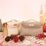  Kelly Pochette KP22 Crocodile Alligator Matte Gris Perle 