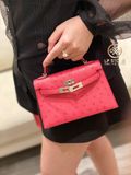  Kelly Mini K20 Ostrich Rose Tyrien 