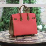  Birkin Hss B25 Epsom Bicolor Rose Azalea/ Etoupe Brushed PHW 