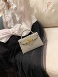 Kelly Mini K20 Crocodile Gris Perle GHW 