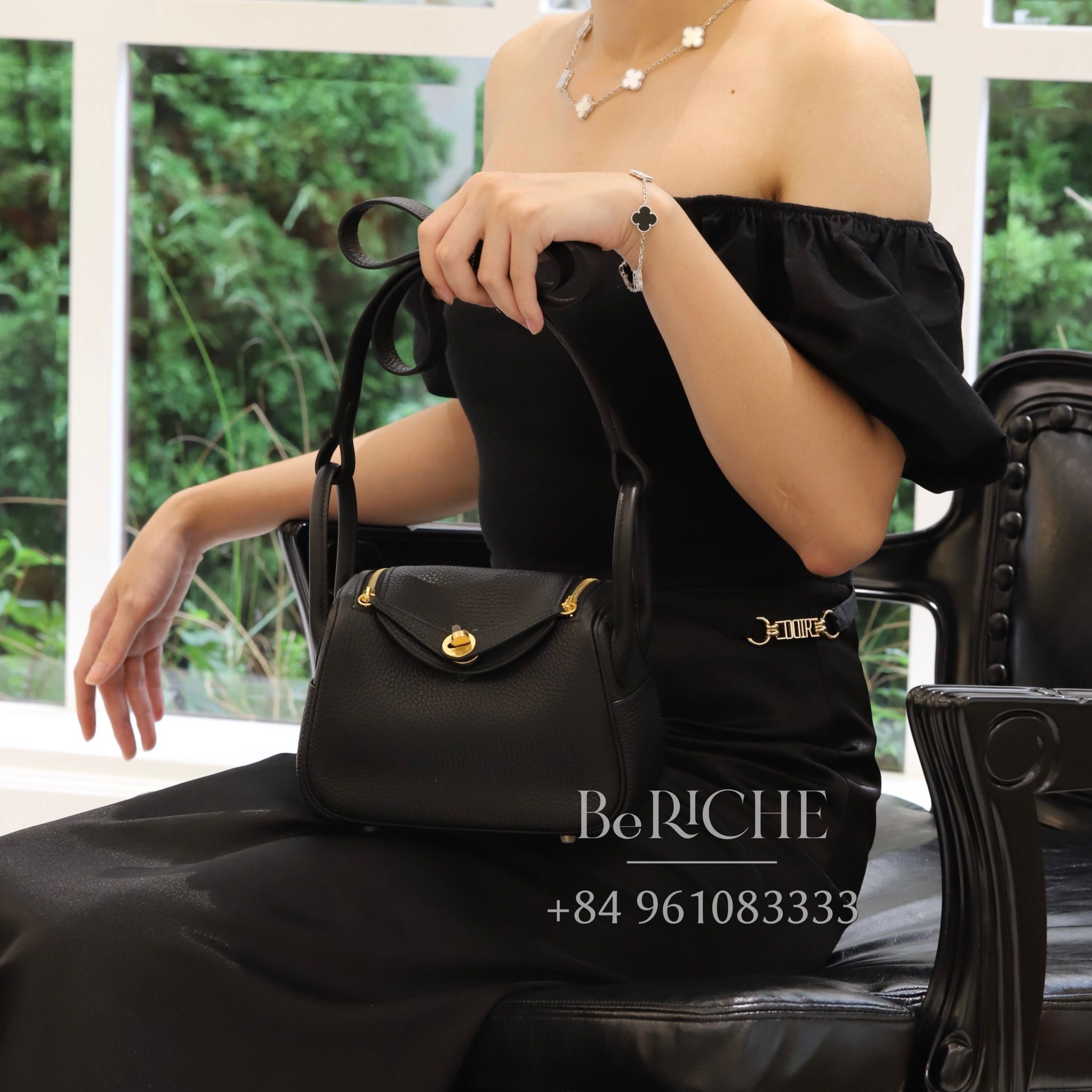 Mini Lindy 20 Clemence Leather Black GHW BeRiche