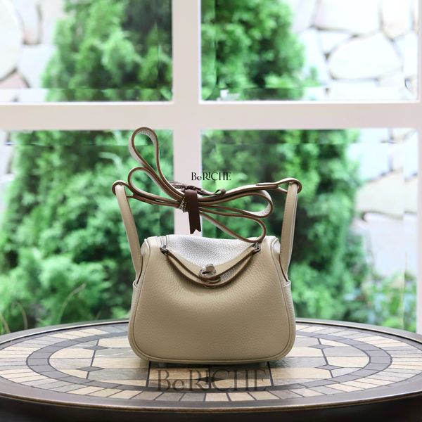  Mini Lindy 20 Clemence Leather Gris Perle PHW 