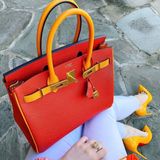  Birkin B30 Epsom Bicolor Capucine + GHW 