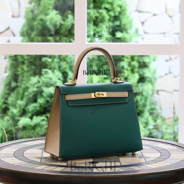  Kelly Hss K25 Epsom Bicolor (Malachite/Trench) 