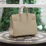  Birkin B25 Crocodile Matte Alligator Beton GHW 