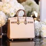  Birkin B25 Togo Bicolor Craie/ Etoupe Brushed GHW 