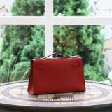  Kelly Pochette KP22 Swift Leather Rouge Cassaque 