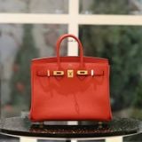  Birkin B25 Togo Rouge de coeur GHW 