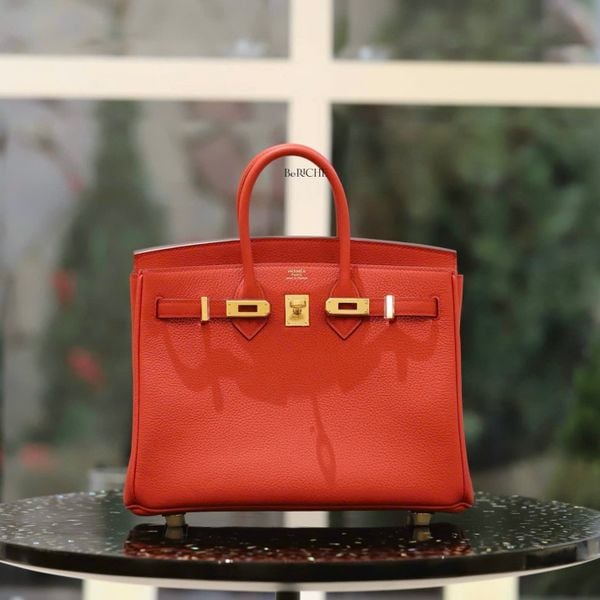  Birkin B25 Togo Rouge de coeur GHW 