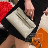  Kelly Pochette KP22 Crocodile Alligator Matte Gris Perle 