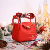  Mini Lindy 20 Clemence Leather Rouge De Coeur GHW 