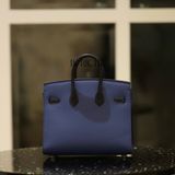  Hermes Night Sac Faubourg Birkin b20 Bleu Marine Matte Alligator PHW 