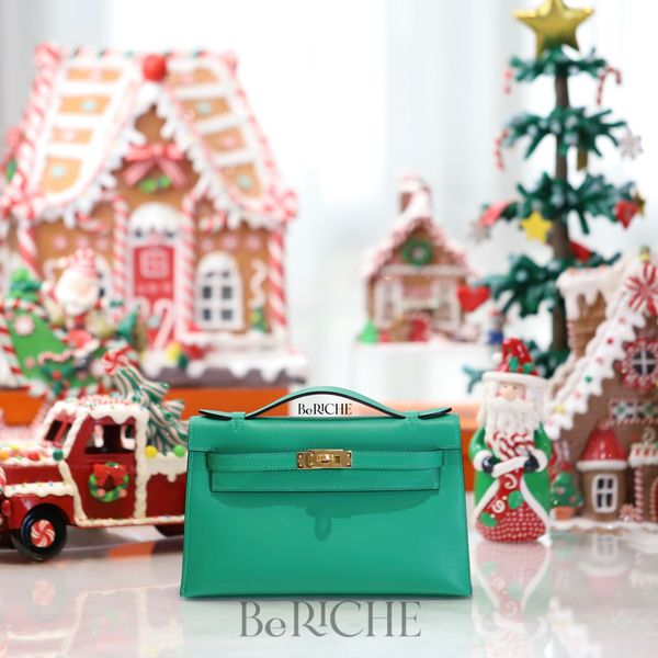  Kelly Pochette KP22 Swift Leather Menthe GHW 