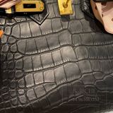  Birkin B25 Crocodile Matte Alligator Noir Black GHW 