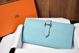  Hermes Bearn Long Wallet Bleu Atoll GHW 