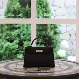  Kelly mini k20 Crocodile Alligator Black PHW 