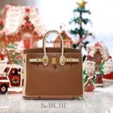  Birkin B25 Togo Bicolor Gold/ Craie Brushed GHW 