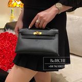 Kelly Pochette KP22 Swift Leather Noir Black 